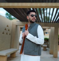 سديري رجالي جهتين لون اورنج_ ورمادي