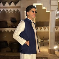 سديري جوخ أزرق غامق - اوف وايت