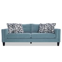 كنب بلون ازرق فاتح بتصميم كلاسيكي