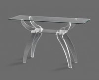 كنسول استقبال اكريلك سطح زجاج شفاف