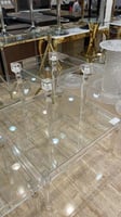 طقم طاولات اكريلك شفاف 5 قطع مربع