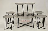 طقم طاولات 7 قطع خشبي