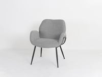 كرسي مفرد عريض رصاصي