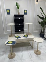 طقم طاولات 5 قطع بديل الرخام