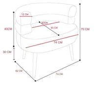 كرسي مفرد قماش بوكليه - ابيض