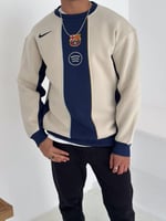 سويتر برشلونة الأنيق بالألوان الكريمية والبحرية |...