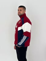 سويتر برشلونة العنابي الكلاسيكي بسحاب نصفي شتوي فا...