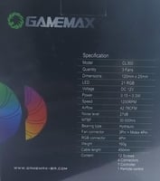 GAMEMAX CL300 120MM FAN RGB