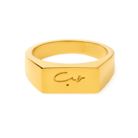 خاتم نسائي مطلي بالذهب بتصميم أنيق