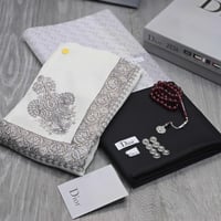 طقم قماش وشال فاخر مع سبحه راقية