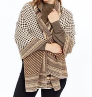 شال تريكو جاكارد من خيوط الأكريليك مزخرف أرضية سكر...