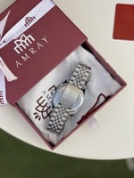 ساعه رجاليه فضي-كحلي