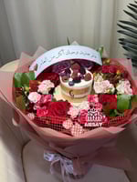 بوكيه ورد مع كيكه للرياض فقط