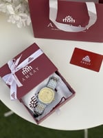 ساعه رجاليه فضي-ذهبي