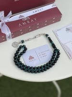 سبحه مخطط نص شفاف اخضر