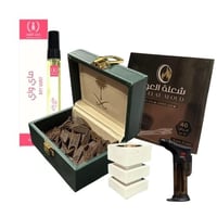 بكج الضيافة - عود تايقر في شنطة جلد سيفين ونخلة +...