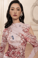 فستان بقصه حوريه البحر باللون الوردي من لالي ديزاي...