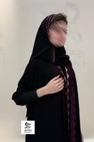 عبايه نيهال دبل كلوش بكم استرتش بتدخيل تطريز ناعم