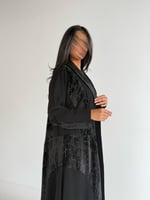 عبايه سيلانا كلوش بقماش مخمل شيفون معركريب اندنوسي