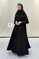 عبايه دبل كلوش بقماش اندنوسي بتدخيل تطريز