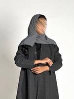 عبايه الماس بقماش جوخ شتوي رمادي