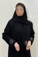 عبايه بليزر رسمي بقماش رموش اسود فاحم مبطن بتدخيلا...