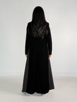 عبايه بليزر بقماش مخمل كوري مع جوخ خفيف