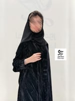 عبايه دبل كلوش بقماش مخمل كوري مكسر