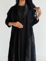 عبايه سيلانا كلوش بقماش مخمل شيفون معركريب اندنوسي