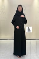 عبايه عاليه قصهAبقماش سيراميك اسود بتدخيل شك ناعم...