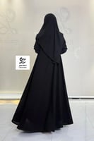 عبايه الماس دبل كلوش بقماش مكلي اسود بتدخيل تطريز...