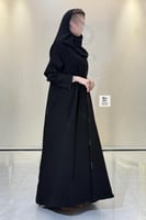 نص كلوش بقماش سراميك اسود فاحم بتدخيل كرستال