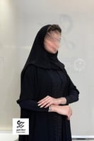 عبايه الماس دبل كلوش بقماش مكلي اسود بتدخيل تطريز...