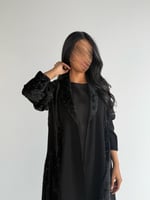 عبايه سيلانا كلوش بقماش مخمل شيفون معركريب اندنوسي