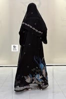 عبايه كلوش بقماش شيفون مشجر مع الطرحه