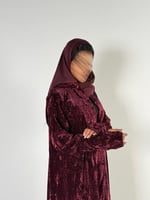 عبايه شوق نص كلوش بقماش مخمل ثلجي ناعم بفتحه اصبع...