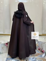 كلوش بليزر بقماش كريب بني