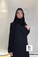 عبايه بليزر رسمي مبطنه بقماش رموش لون اسود