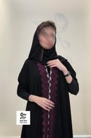 عبايه نيهال دبل كلوش بكم استرتش بتدخيل تطريز ناعم