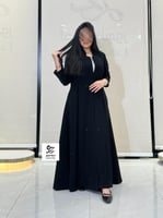 عبايه الفريده بليزر مبطنه بتدخيلات شك اسود فخم