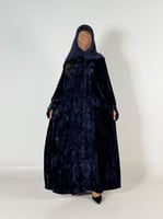 عبايه شوق نص كلوش بقماش مخمل ثلجي ناعم بفتحه اصبع...