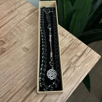 سبحة بكلايت بلون أسود (بحواف فضية خفيفة)