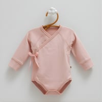 بربتوز مواليد بينك بأكمام طويلة وتصميم لف قطني للأ...