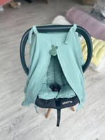 غطاء مبطن لمقعد سيارة مواليد موسلين - اخضر فاتح -...