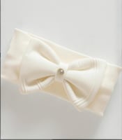 ربطة رأس أطفال قطنية بفيونكة وزر لؤلؤي - صناعة ترك...