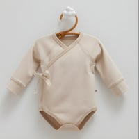 بربتوز مواليد بيج بأكمام طويلة وتصميم لف قطني للأط...