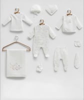 طقم مواليد شاش قطني بخيزران 10 قطع تركي - صناعة تر...