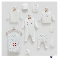 طقم استقبال مواليد 11 قطعة قطن تركي فاخر - صناعة ت...