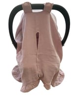 غطاء مبطن لمقعد سيارة مواليد موسلين - وردي فاتح لل...