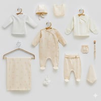 طقم مواليد 11 قطعة سيمون بنقوش ارنب وبطانية قطنية...